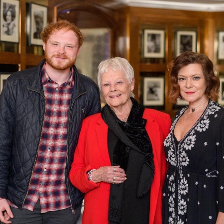 Finty Willaims with her son Sam Williams and mother Judi Dench.
